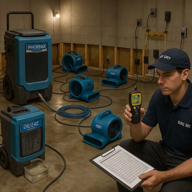 Structural Drying and Dehumidification process in Bellevue, KY
